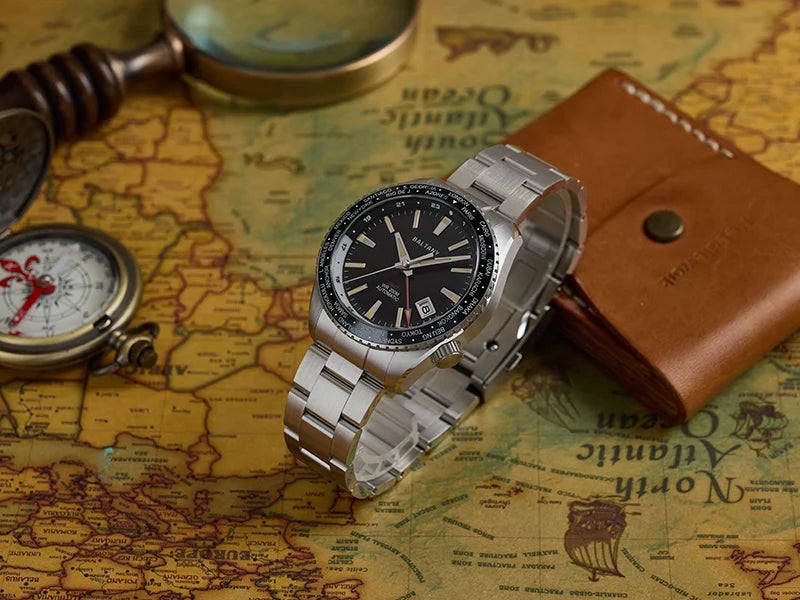 Baltany 2025 New Nh34 Gmt Men's Mechanical Watch 40Mm Sapphire Luminous C3 Stainless Steel Waterproof Sports 20Bar Watches for M