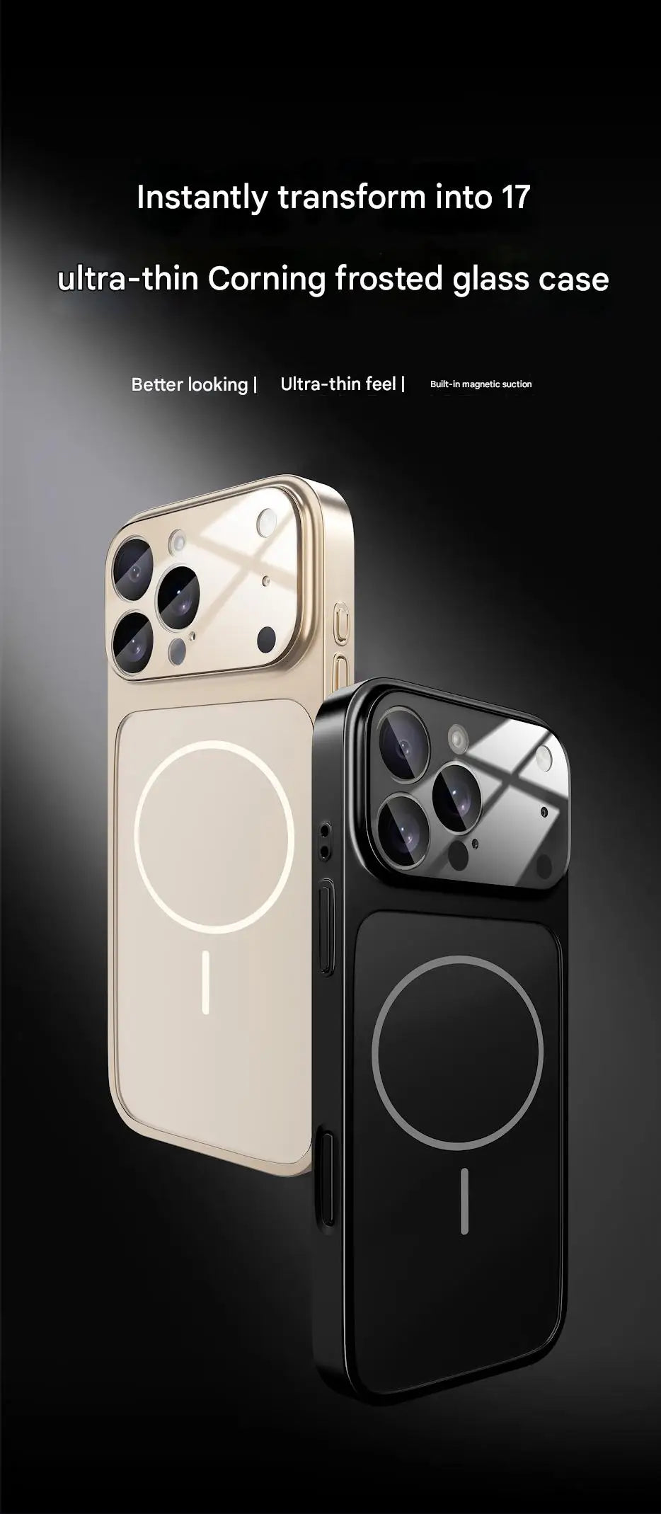 Turn Your Phone Into a 17 Like Phone Case Immediately Suitable For iPhone 13 14 15 16 17 Pro Max 17 Air With Magnetic Suction