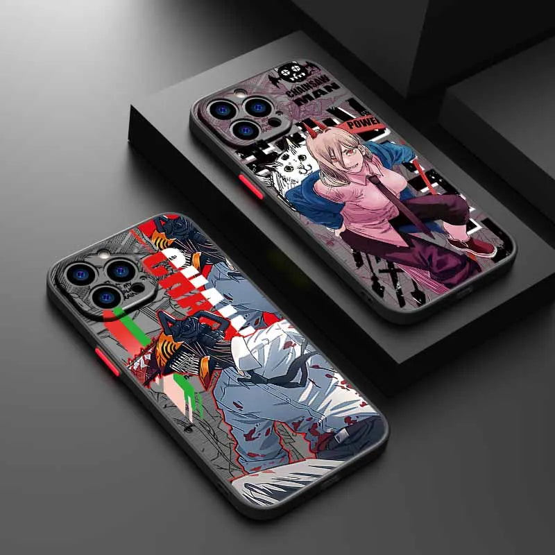 New Chainsaw Man Hot For iPhone 17 17Air 16E 16 15 14 13 12 11 mini Pro Max Plus Frosted Translucent Phone case Funda Cover Capa
