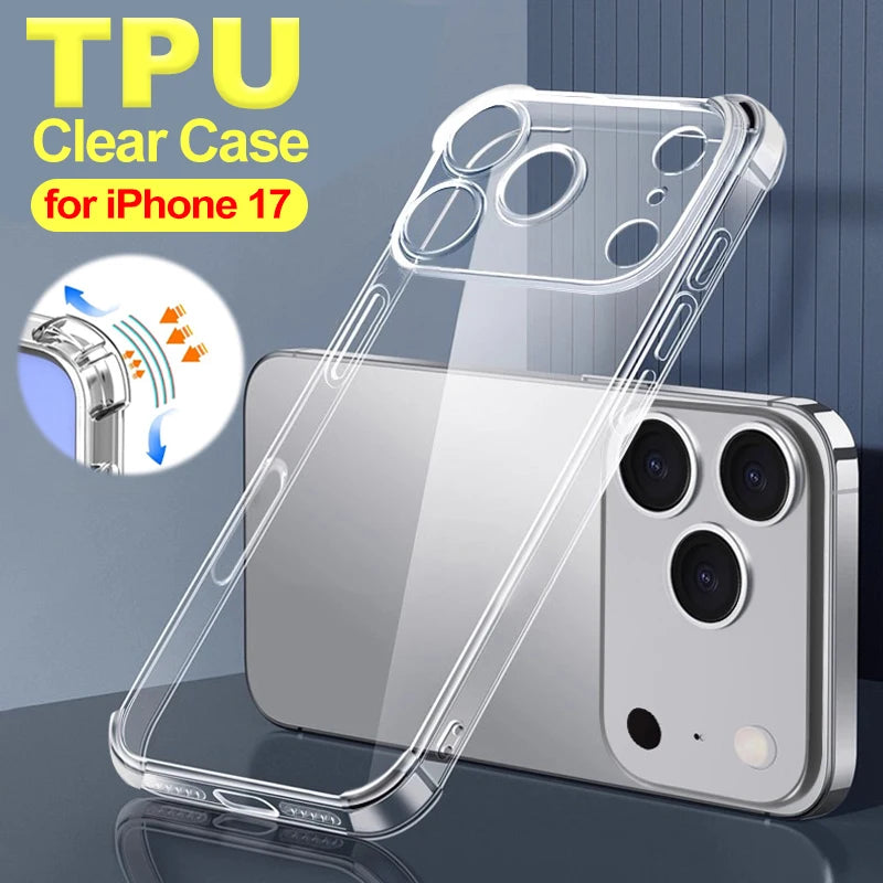 NEW Transparent Phone Cases for IPhone 17/17 Air/17 Pro/17 ProMax Corner Protection Shockproof Anti-scratch Clear Phone Covers