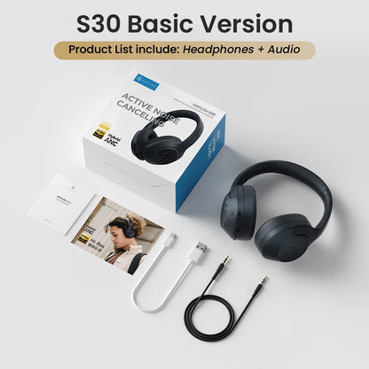 HAYLOU S30 ANC Headphones  Wireless Bluetooth 5.4 Hi-Res Headsets 43dB Adaptive Noise Cancelling Earphones 40mm Driver 80H