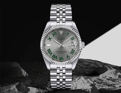 CADISEN 38MM Men's Automatic Mechanical Watch Luxury AR Sapphire Glass Waterproof Stainless Steel MIYOTA 8215 Men Wristwatch