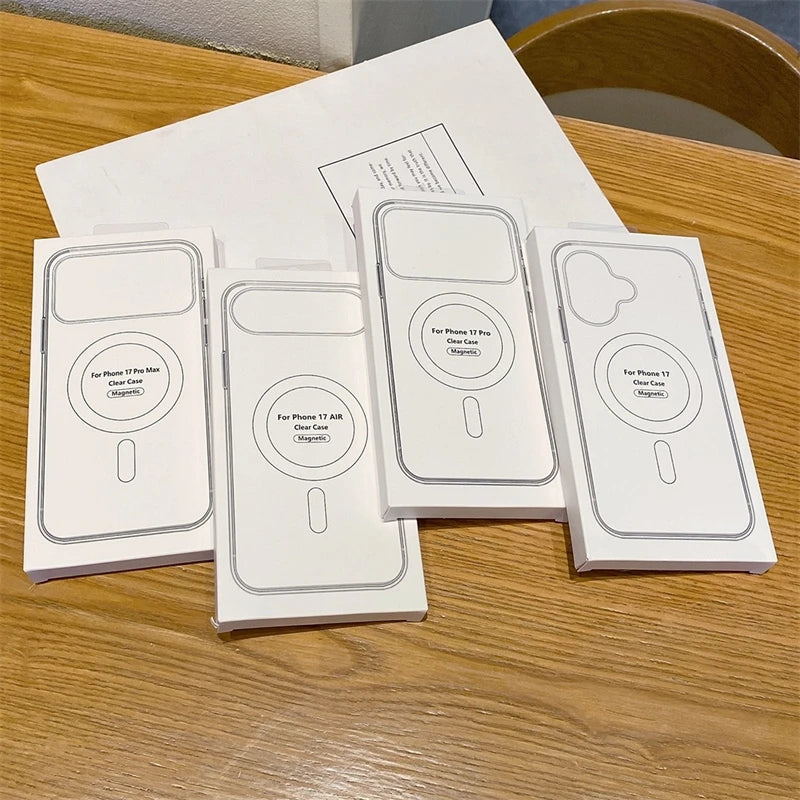 Magsafe Magnetic Phone Case For iphone 17 17Air 11 12 13 Mini 14 15 16 Pro Max XR X XS 7 8 Plus Hard Transparent Back Cover