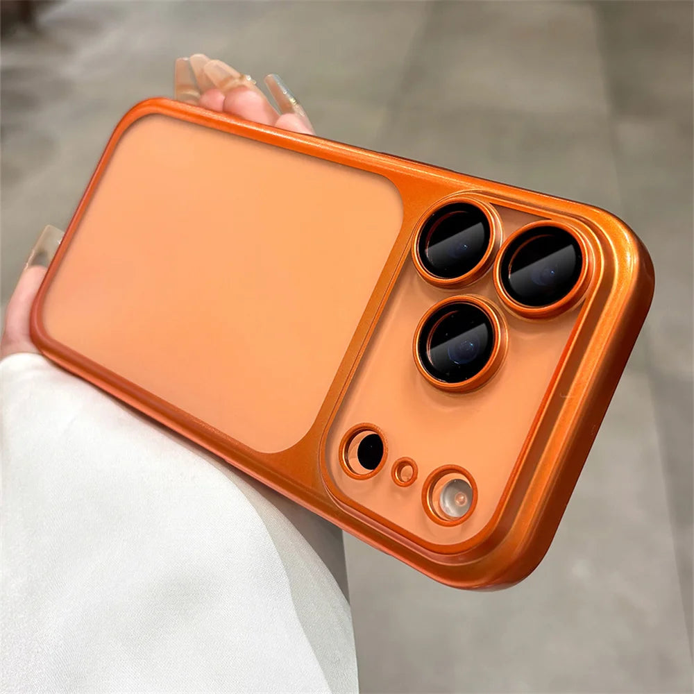 Luxury Original Matte Clear Frosted Phone Case For iPhone 17 16 15 14 13 12 11 Pro Max Air Lens Protection Shockproof Back Cover
