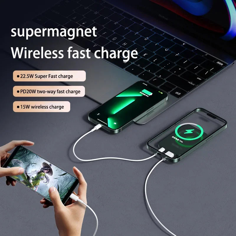 500000mah Wireless Magnetic Power Bank 22.5w Super Fast Charging Portable External Battery Powerbank For Iphone Samsung