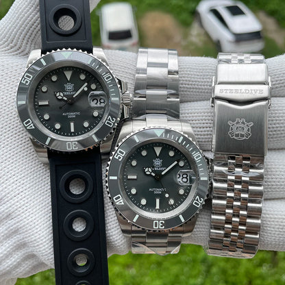 STEELDIVE SD1953 Water Ghost Ceramic Bezel Sapphire Mirror Swiss Luminous NH35 Movement Dive 30Bar Waterproof Mechanical Watch