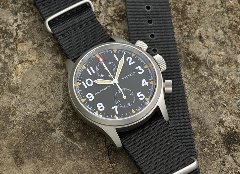 Baltany 2025 new military 39mm men's quartz chronograph VK61 sapphire stainless steel waterproof 10Bar luminous reloj hombre