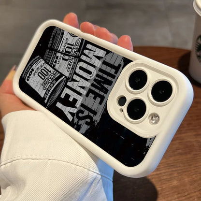 Phone Case For iPhone 17 16 15 14 12 11 13 Pro Max Time is Money Printed Soft Cover For iPhone 17 Air 16E 7 8 Plus X XS Case