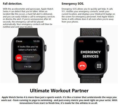 Original Apple Watch Series 4 Smartwatch 40MM/44MM GPS Aluminum with Sport Band