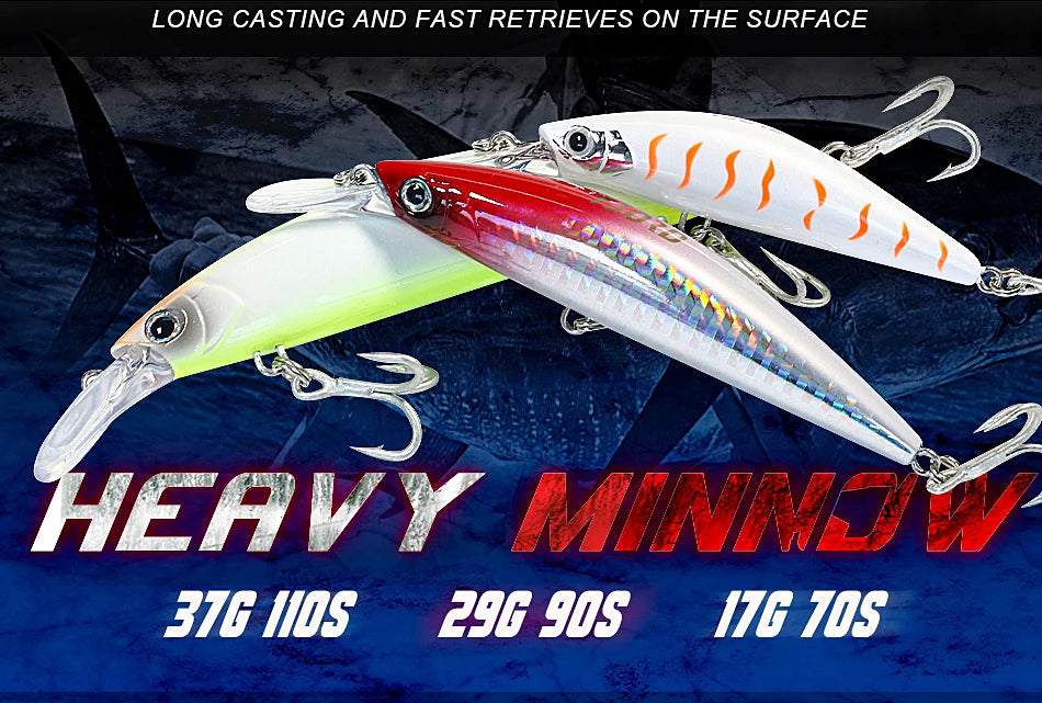 Sinking Minnow Fishing Lures Saltwater Freshwater Long Casting Sea Artificial Bait Jerkbait