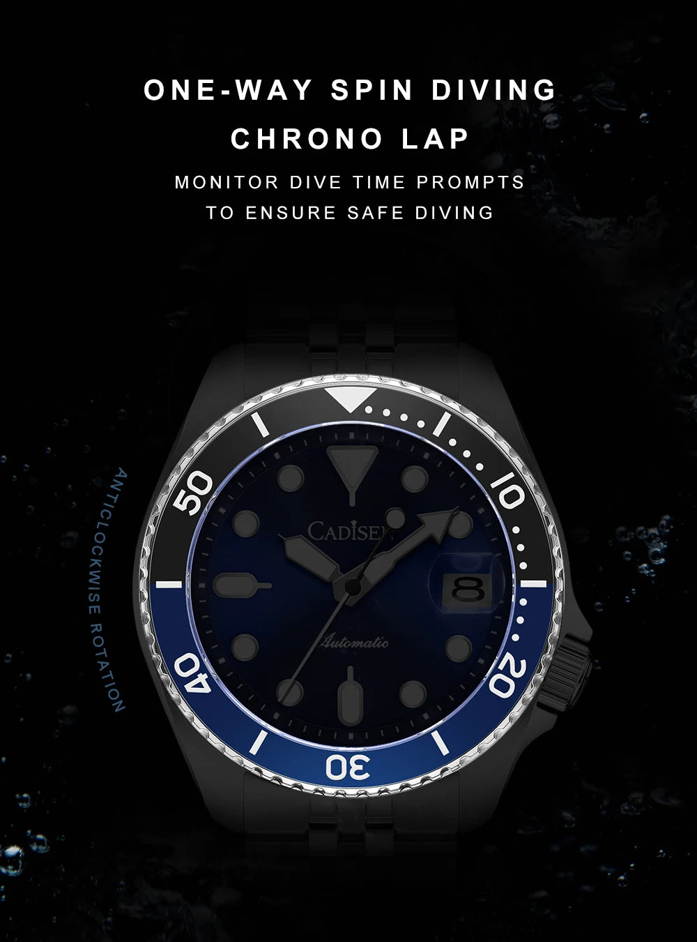 New CADISEN BGW9 Strong Glow Business Watch Diving Men's Automatic Watches Men Mechanical Wristwatch 200m Waterproof  Japan NH35