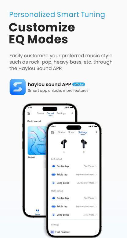 HAYLOU Mori Pro Bluetooth 5.4 Earphones Wireless  43dB Adaptive Hybrid ANC Hi-Res LDAC Earbuds 6 Mic Headphones 28H Battery Life