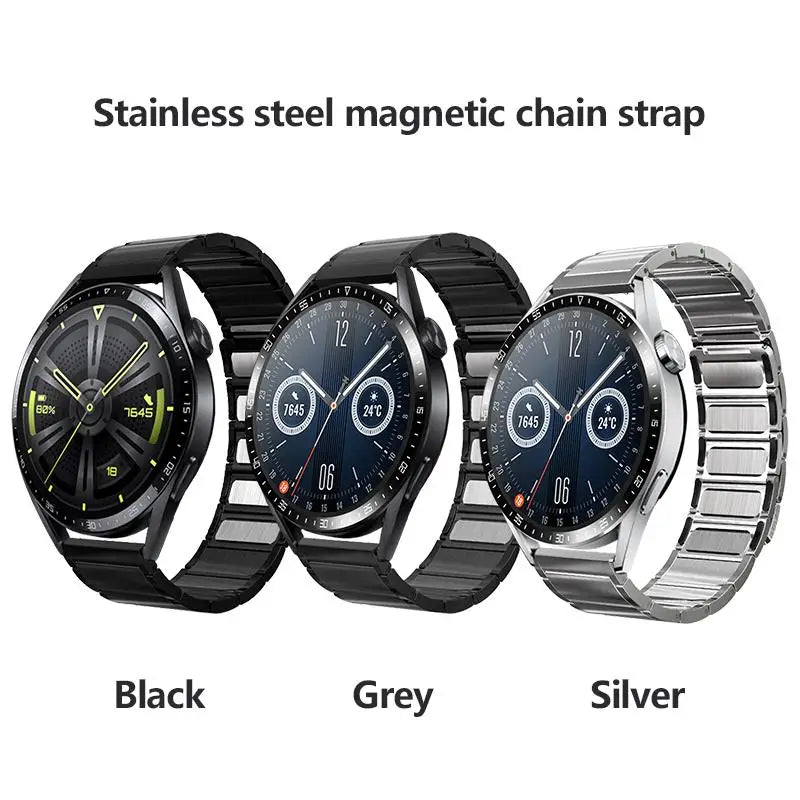 Watch Strap Magnetic Metal Band For Amazfit Bip 3 3Pro GTR 3 4 GTS 2 3 4 4mini Stainless Steel For Huawei GT2 Pro GT3