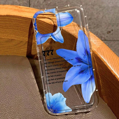 Soft Phone Case For iPhone 17 16 15 14 13 12 11 Pro Max Air 16E XS X XR 7 8 Plus SE2 Mini Vibrant Flower Lily Print Clear Cover
