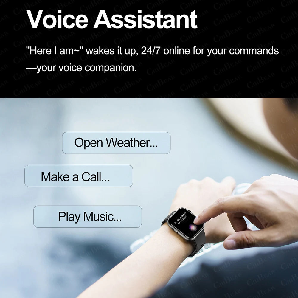 Smart Watch Full Touch Screen Bluetooth Call AI Voice Heart Rate Waterproof Watches Sports Bracelet Smartwatch Women