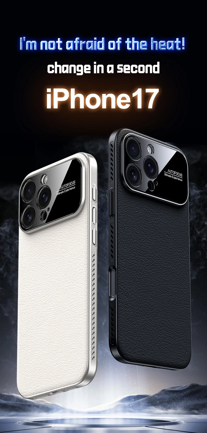 Luxury Ultra Thin Solid Color Leather Heat Dissipation Magsafe Phone Case for iPhone 17 16 15 14 Pro Max Light Grip Bumper Shell