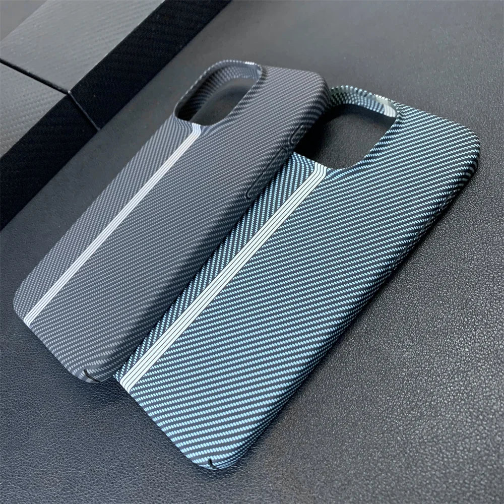 Luxury Contrast Carbon Fibre Pattern Matte Phone Case For iPhone 17 16 15 11 12 13 14 Pro Max Ultra Thin Hard Shockproof Cover