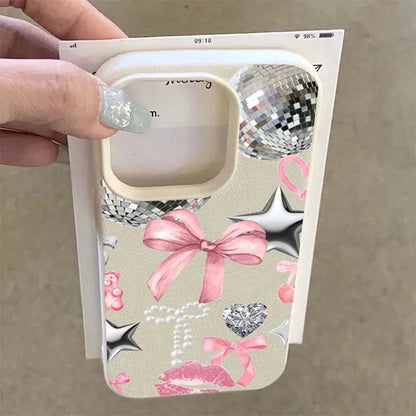 For iPhone 17 16 15 14 13 12 11 Pro Max Case Vintage Lip Print Leopard Print Pool Cover For iPhone 17Air 16 15Plus X XS XR Funda