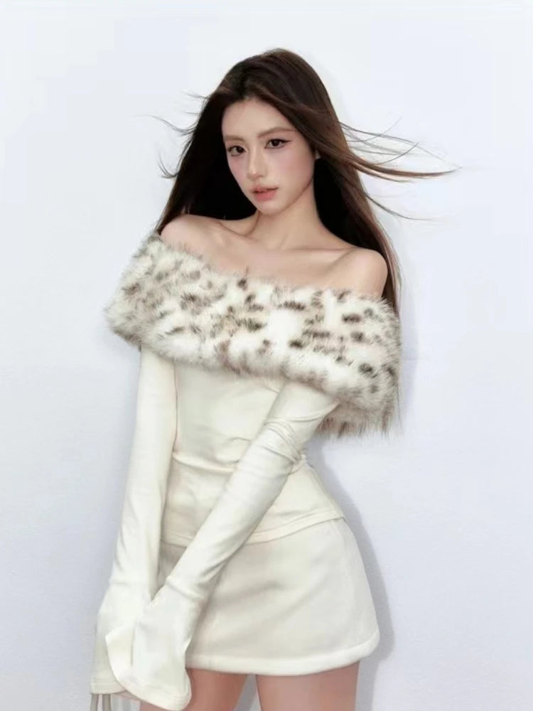 Coquette Slash Neck T-Shirt Women Hot Girl Tee Tops Design 2000s Aesthetic Vintage Old Money