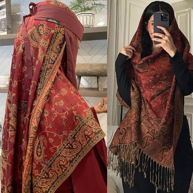 New Brand Autumn Pashmina Shawl Lady Wrap Headscarf Warm Winter Muslim Scarves Design Print Female Foulard Cotton Stoles Scarf
