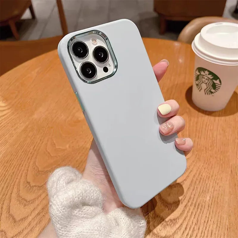 Luxury Matte Leather Phone Case For iPhone 17 16 15 14 13 12 11 Pro Max X XS XR 7 8 Plus SE2 Lens Protection Shockproof Cover