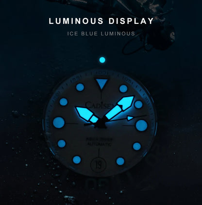 CADISEN AQUA DIVER Brand Luxury Men Watches Automatic Watch Japan NH35A 100M Waterproof Luminous Mechanical Wristwatch