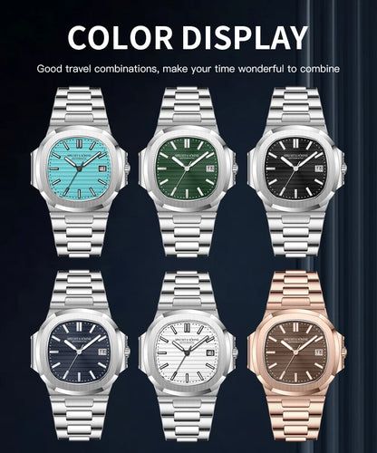 New Specht&Sohne Men's Watches Mechanical Watch Japan Miyota 8215 Movt Rose Gold Stainless Steel Classic 5711 Watch Waterproof