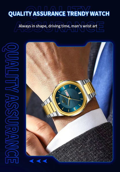 VA VA VOOM Men Watch Fashion Silver Black Stainless Steel 41mm Casual Business Style Week 3Bar Waterproof Sports Quartz Watches