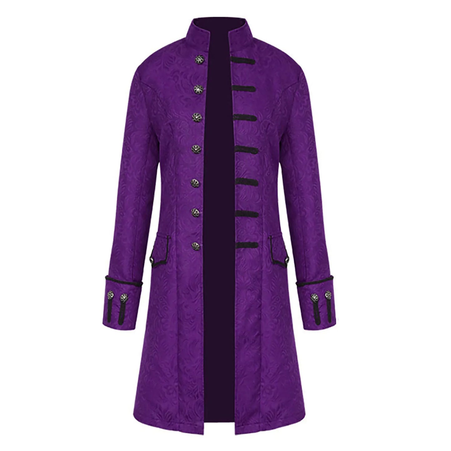 Men Steampunk Gothic Victorian Jacket Vintage Tailcoat Medieval Frock Coat Uniform Renaissance Halloween Pretend Play Costume