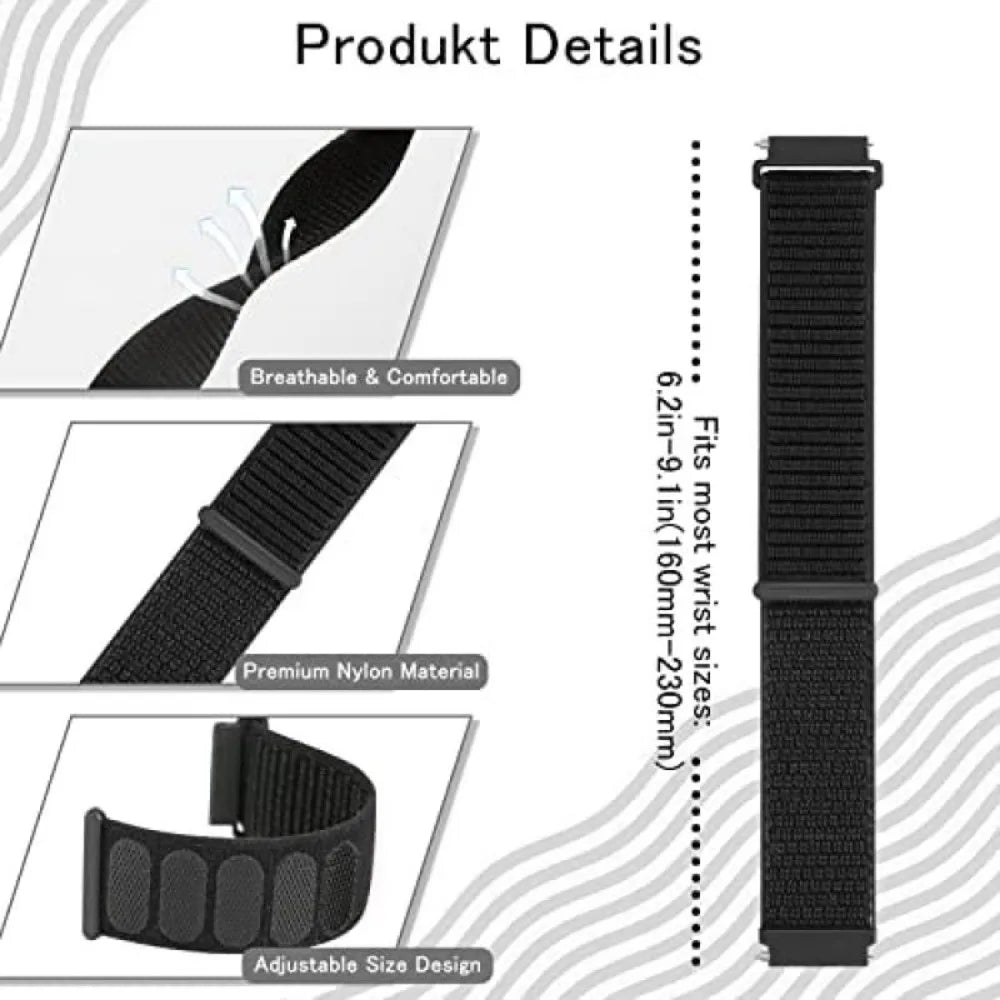 Nylon Loop Strap for Amazfit GTR 47mm/GTR2/2e/3/3 Pro/4/GTS/2/mini/3/4 Bracelet for Amazfit Balance/bip 5/Stratos 2 2S