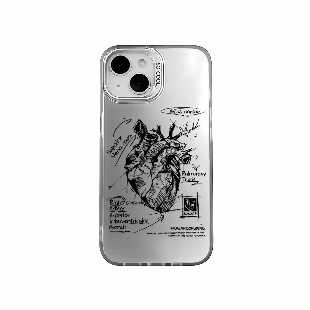 Creative Cardiovascular model Heart Medical Phone Case For iPhone 15 Pro Max 11 12 13 14 16 Pro XS XR 7 8 Plus Anti-drop Cover