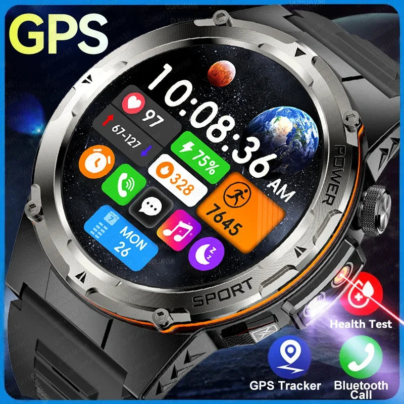 GPS Smart Watches 2025 New For Xiaomi IOS Military Smartwatch Men 3ATM Waterproof 100+ Sport Modes Built-in NFC BT Call Watches