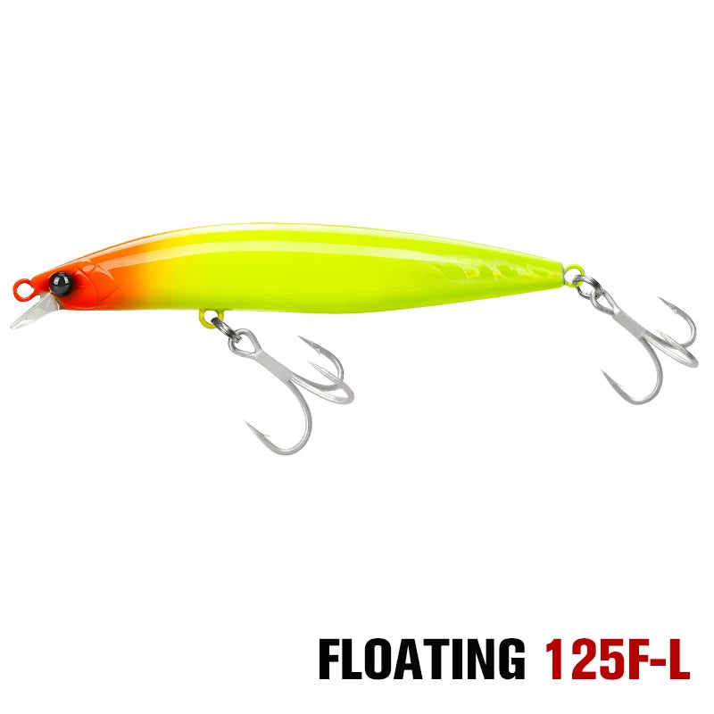 Ultra Long Casting Floating Minnow 125mm 25g High Strength Saltwater Seabass Artificial Hard Baits