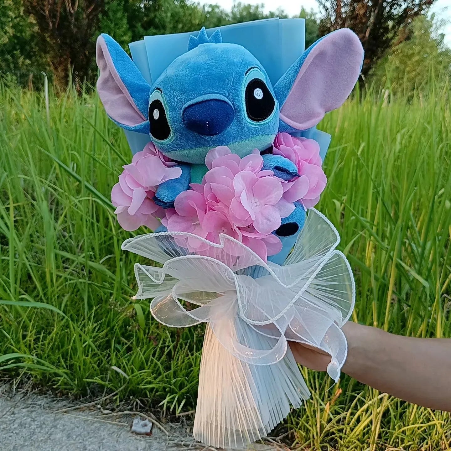 Lilo & Stitch Bouquet Major Holiday Gift PVC Rose Sunflower Anime Stuffed Doll Birthday Girl Valentine'S Christmas Day Girl Gift