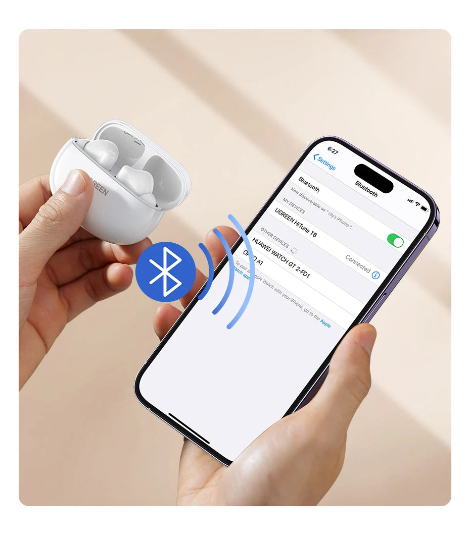 UGREEN HiTune ANC TWS Wireless Earbuds Active Noise Cancellation Hi-Res LDAC Bluetooth Earphones for iPhone 15 Pro Max