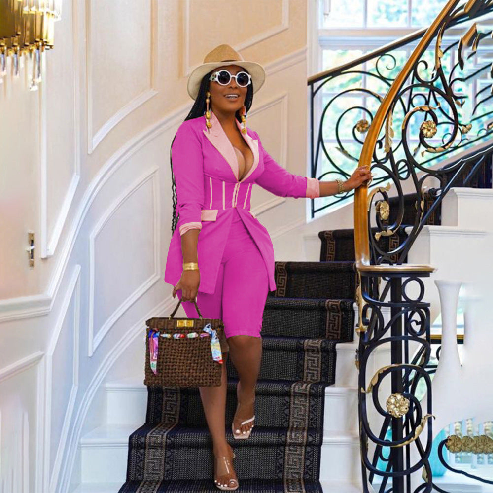 Elegant Suits  Women Corset Blazer and Legging Pants Matching Two 2 Piece Set Outfits Streetwear Lady Tracksuit