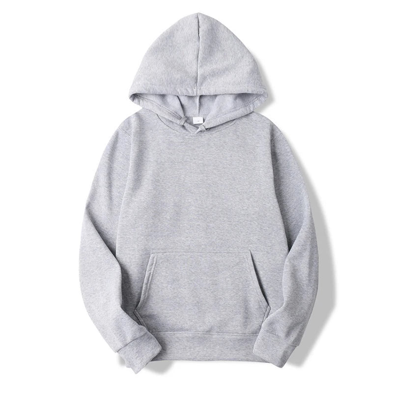 Men's Thin Hooded Hoodie Cotton Men's Top Spring and Autumn Solid Color Hooded Long sleeved Sweatshirt
