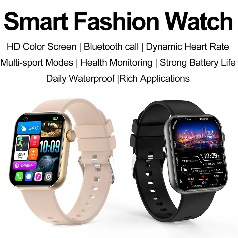 Smart Watch Full Touch Screen Bluetooth Call AI Voice Heart Rate Waterproof Watches Sports Bracelet Smartwatch Women