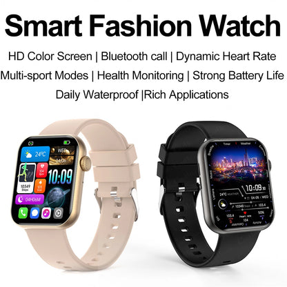 Smart Watch Full Touch Screen Bluetooth Call AI Voice Heart Rate Waterproof Watches Sports Bracelet Smartwatch Women
