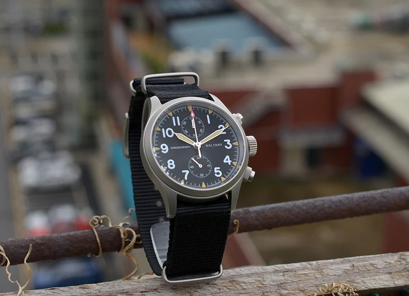 Baltany 2025 new military 39mm men's quartz chronograph VK61 sapphire stainless steel waterproof 10Bar luminous reloj hombre