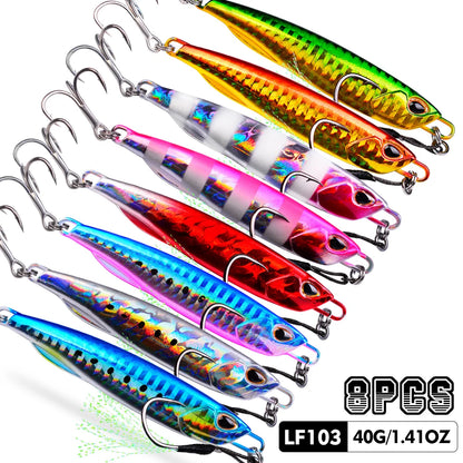 Metal Jig 10G - 60G Artificial Baits Hard Baits Vibrant Fishing Lures for Freshwater & Saltwater