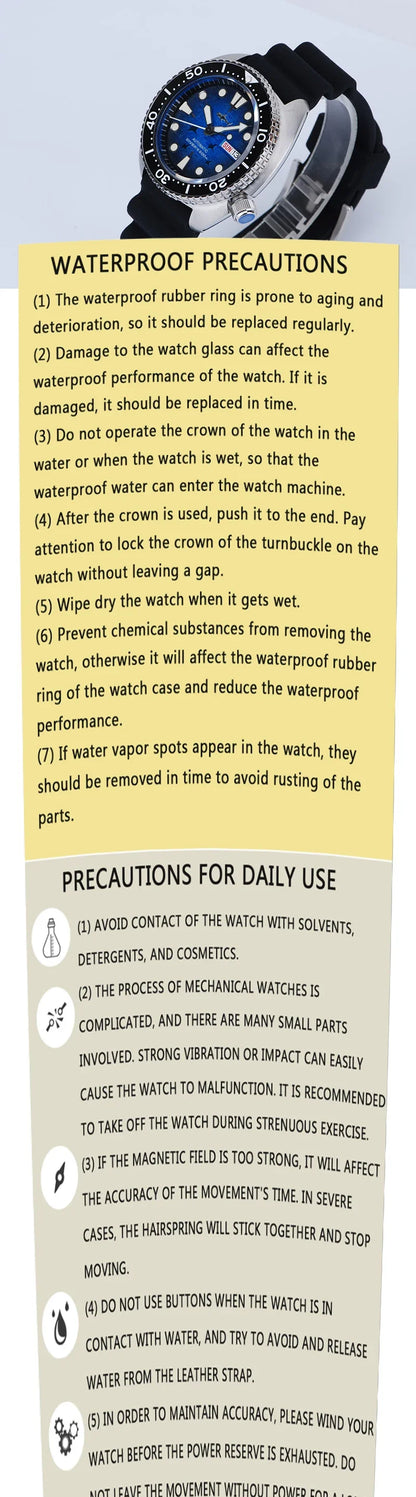 HEIMDALLR Diver Men's Watch Turtle King Sapphire Crystal 316L Steel NH36 200M Water Resistant Luminous Automatic Mechanica Watch