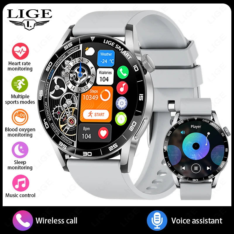 LIGE 2025 New Smartwatch Men For Android iOS Phone 1.38" HD Bluetooth Call Heart Rate Monitor Waterproof Sport Smart Watch Women