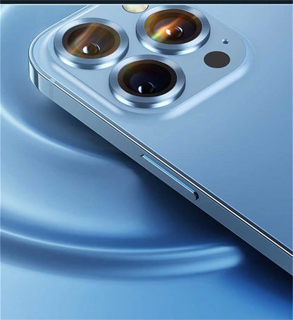 Protector For iPhone 16 Pro Max 15 14 13 12 Mini Pro Max Metal Ring Tempered Glass Lens Cover Cap