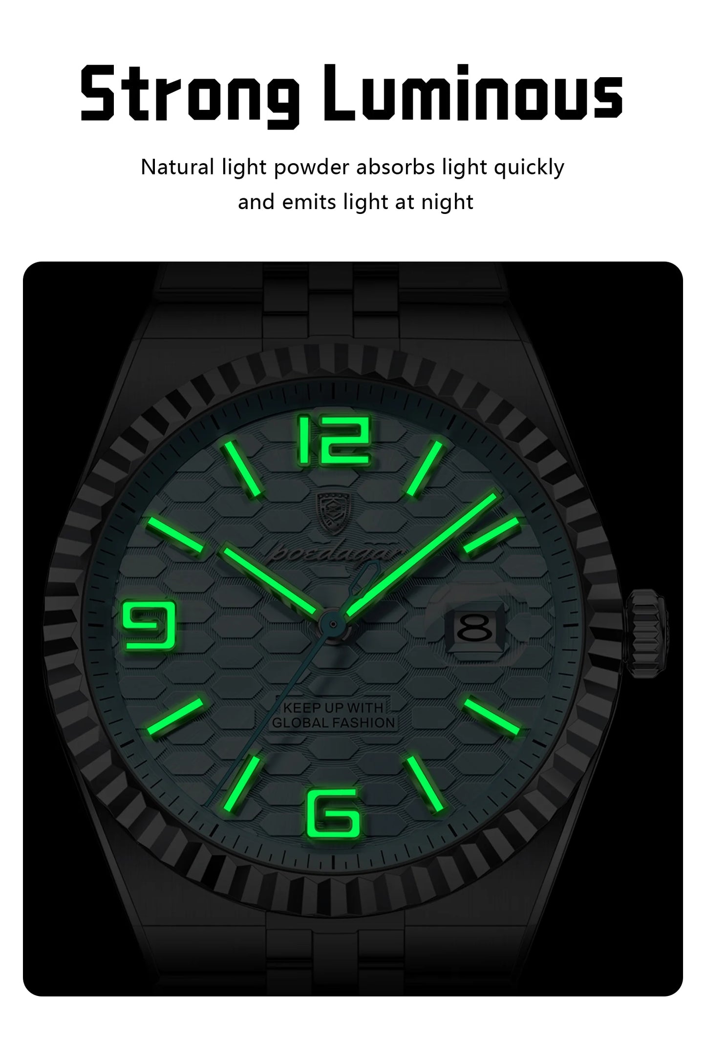 POEDAGAR High Quality Original Men Clock Waterproof Luminous Date Luxury Man Watch Stainless Steel Quartz Men's Watches Male+Box