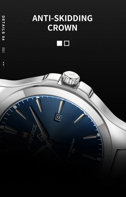 NAVIFORCE Original Design Fashion Men's Watches Stainless Steel Simple Calendar Male Waterproof Wristwatches Relogio Masculino