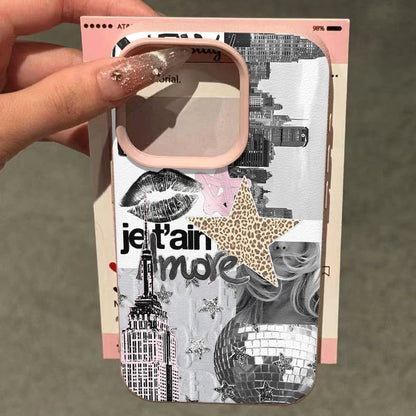 Stylish Phone Case For iPhone 17 11 13 12 15 14 16 Pro Max XS XR X 7 8 Plus 17 Air Eiffel Tower Light Ball Lychee Texture Cover
