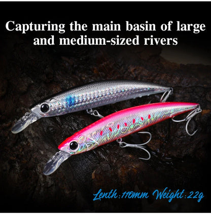 Sinking Minnow 110S DW77 110mm 22g Long Casting Fishing Lure Large Trout Seabass Sea Fishing Hard bait