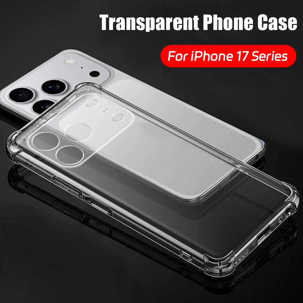 Transparent Phone Case for IPhone 17/17 Air/17 Pro/17 Pro Max Clear Case Scratch Resistant Shockproof Anti Fall Slim TPU Cover