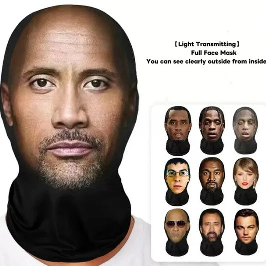 3D Printed Seamless Ronaldo Kanye Mask Hat Cosplay Facial Mask Party Cosplay Props Mascaras Halloween Mask